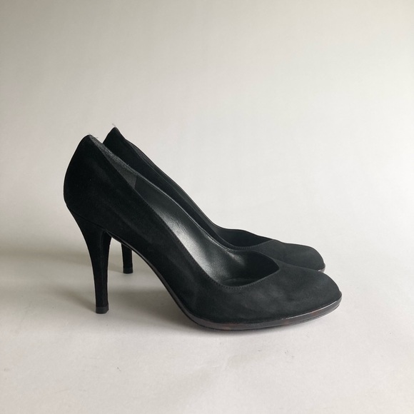 Stuart Weitzman Black Suede Genuine Leather Pumps size 10 - Picture 2 of 15